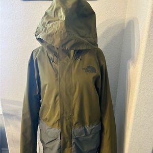 Men’s The North Face Olive and Charcoal Hooded Jacket